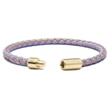 Viola Milano - Bracciale in Pelle Italiana a Giro Singolo - Mix Viola - Handmade in Italy - Luxury Exclusive Collection