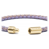 Viola Milano - Bracciale in Pelle Italiana a Giro Singolo - Mix Viola - Handmade in Italy - Luxury Exclusive Collection