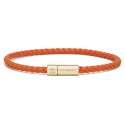 Viola Milano - Single Wrap Italian Leather Bracelet - Orange - Handmade in Italy - Luxury Exclusive Collection