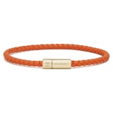 Viola Milano - Single Wrap Italian Leather Bracelet - Orange - Handmade in Italy - Luxury Exclusive Collection
