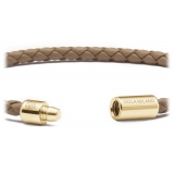 Viola Milano - Single Wrap Italian Leather Bracelet - Taupe - Handmade in Italy - Luxury Exclusive Collection