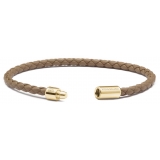 Viola Milano - Bracciale in Pelle Italiana a Giro Singolo - Talpa - Handmade in Italy - Luxury Exclusive Collection