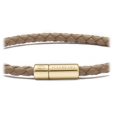 Viola Milano - Bracciale in Pelle Italiana a Giro Singolo - Talpa - Handmade in Italy - Luxury Exclusive Collection