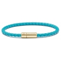 Viola Milano - Single Wrap Italian Leather Bracelet - Turquoise - Handmade in Italy - Luxury Exclusive Collection