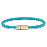 Viola Milano - Bracciale in Pelle Italiana a Giro Singolo - Turchese - Handmade in Italy - Luxury Exclusive Collection