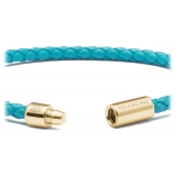 Viola Milano - Single Wrap Italian Leather Bracelet - Turquoise - Handmade in Italy - Luxury Exclusive Collection