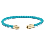 Viola Milano - Single Wrap Italian Leather Bracelet - Turquoise - Handmade in Italy - Luxury Exclusive Collection