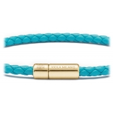 Viola Milano - Bracciale in Pelle Italiana a Giro Singolo - Turchese - Handmade in Italy - Luxury Exclusive Collection