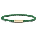 Viola Milano - Bracciale in Pelle Italiana a Giro Singolo - Verde - Handmade in Italy - Luxury Exclusive Collection