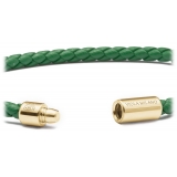 Viola Milano - Bracciale in Pelle Italiana a Giro Singolo - Verde - Handmade in Italy - Luxury Exclusive Collection