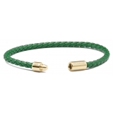 Viola Milano - Bracciale in Pelle Italiana a Giro Singolo - Verde - Handmade in Italy - Luxury Exclusive Collection