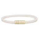 Viola Milano - Bracciale in Pelle Italiana a Giro Singolo - Bianco - Handmade in Italy - Luxury Exclusive Collection