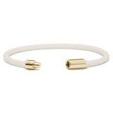 Viola Milano - Bracciale in Pelle Italiana a Giro Singolo - Bianco - Handmade in Italy - Luxury Exclusive Collection