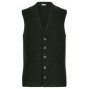 Viola Milano - Cardigan Senza Maniche in 100% Lana d'Agnello - Foresta - Handmade in Italy - Luxury Exclusive Collection