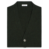 Viola Milano - Sleeveless 100% Lambswool Cardigan - Forest - Handmade in Italy - Luxury Exclusive Collection