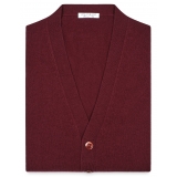 Viola Milano - Cardigan Senza Maniche in 100% Lana d'Agnello - Bordeaux - Handmade in Italy - Luxury Exclusive Collection