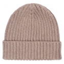 Viola Milano - Berretto in Cashmere 100% - Sabbia - Handmade in Italy - Luxury Exclusive Collection
