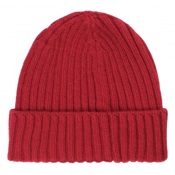 Viola Milano - Berretto in Cashmere 100% - Rosso - Handmade in Italy - Luxury Exclusive Collection
