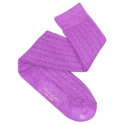 Viola Milano - Calzini Sopra il Polpaccio in 100% Cashmere - Lila - Handmade in Italy - Luxury Exclusive Collection