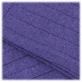 Viola Milano - Solid 100% Cashmere Over-The-Calf Socks - Purple - Handmade in Italy - Luxury Exclusive Collection