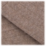 Viola Milano - Calzini Sopra il Polpaccio in 100% Cashmere - Sabbia - Handmade in Italy - Luxury Exclusive Collection