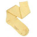 Viola Milano - Calzini Sopra il Polpaccio in 100% Cashmere - Giallo - Handmade in Italy - Luxury Exclusive Collection