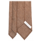Viola Milano - Solid Handrolled 100% Italian Cashmere - Light Brown - Handmade in Italy - Luxury Exclusive Collection