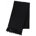 Viola Milano - Solid 100% Worsted Wool Scarf - Charcoal - Handmade in Italy - Luxury Exclusive Collection