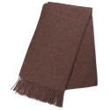 Viola Milano - Solid 100% Worsted Wool Scarf - Natural Sand - Handmade in Italy - Luxury Exclusive Collection