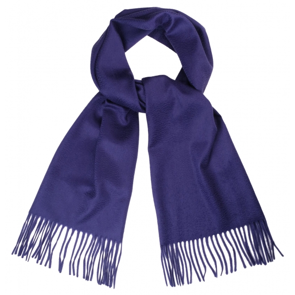 Viola Milano - Sciarpa in 100% Cashmere Zibellino - Viola - Handmade in Italy - Luxury Exclusive Collection