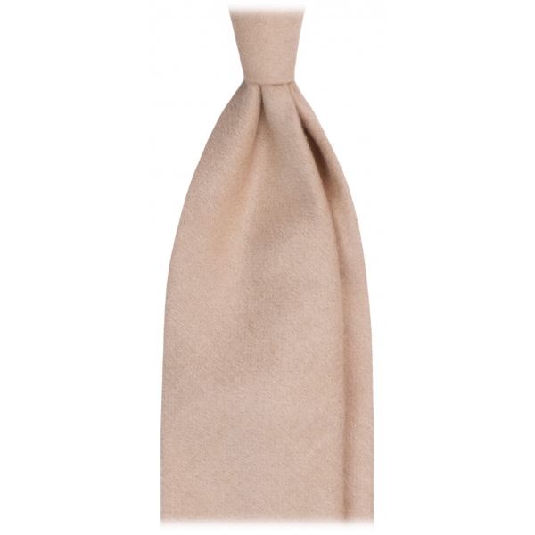 Viola Milano - Solid 3-Fold Superfine 100% Cashmere Tie - Sand - Handmade in Italy - Luxury Exclusive Collection