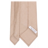 Viola Milano - Solid 3-Fold Superfine 100% Cashmere Tie - Sand - Handmade in Italy - Luxury Exclusive Collection