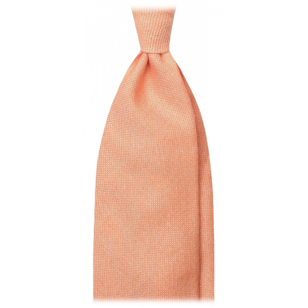 Viola Milano - Solid 100% Italian Cashmere Tie - Orange - Handmade in Italy - Luxury Exclusive Collection