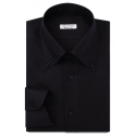 Viola Milano - Solid Linen Button-Down Collar Shirt - Midnight Navy - Handmade in Italy - Luxury Exclusive Collection