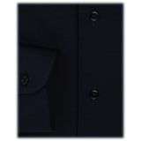 Viola Milano - Solid Cotton Stretch Dress Shirt - Midnight Navy - Handmade in Italy - Luxury Exclusive Collection