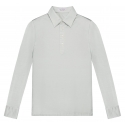 Viola Milano - Polo Elasticizzata in Cotone a Maniche Lunghe - Mentolo Chiaro - Handmade in Italy - Luxury Exclusive Collection
