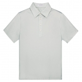 Viola Milano - Solid Short Sleeve Cotton Stretch Polo - Light Menthol - Handmade in Italy - Luxury Exclusive Collection