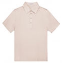 Viola Milano - Solid Short Sleeve Cotton Stretch Polo - Natural Sand - Handmade in Italy - Luxury Exclusive Collection
