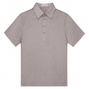 Viola Milano - Solid Short Sleeve Cotton Stretch Polo - Taupe Melange - Handmade in Italy - Luxury Exclusive Collection
