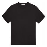 Viola Milano - Solid Short Sleeve Cotton Stretch T-Shirt - Black - Handmade in Italy - Luxury Exclusive Collection