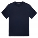 Viola Milano - Solid Short Sleeve Cotton Stretch T-Shirt - Navy - Handmade in Italy - Luxury Exclusive Collection
