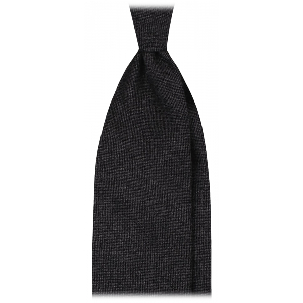 Viola Milano - Cravatta in Cashmere Tinta Unita Senza Bordi - Grigio Scuro - Handmade in Italy - Luxury Exclusive Collection