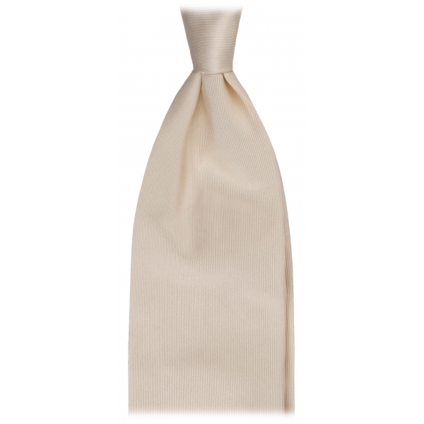 Viola Milano - Cravatta in Seta con Cucitura a Punto Annodato - Limone Chiaro - Handmade in Italy - Luxury Exclusive Collection