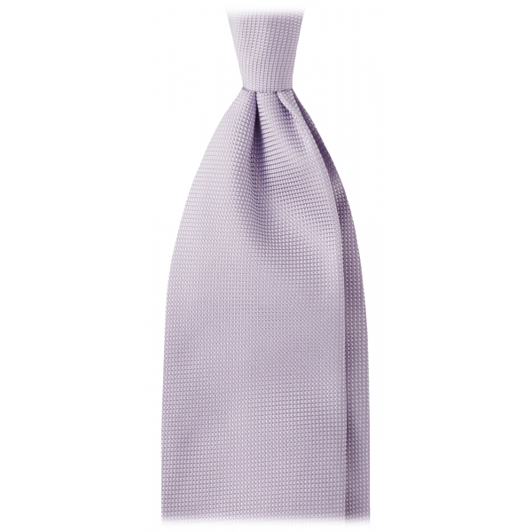 Viola Milano - Cravatta in Seta con Cucitura a Punto Annodato - Lavanda - Handmade in Italy - Luxury Exclusive Collection