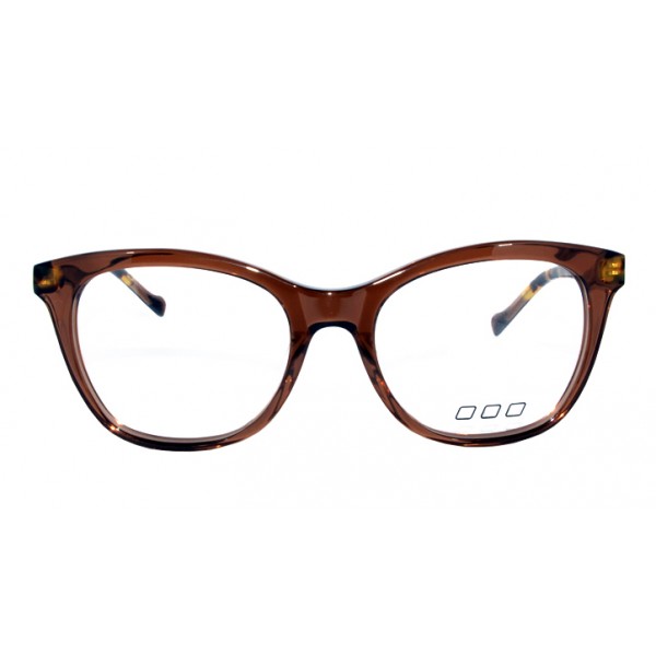 No Logo Eyewear - NOL30175 - Marrone Trasparente con Incollaggio Havana Gialla - Occhiali da Vista