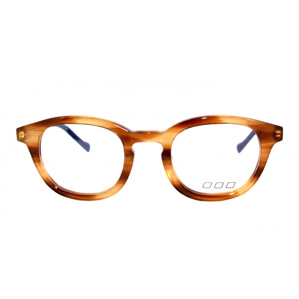 No Logo Eyewear - NOL30178 - Marrone Chiaro a Righe con Incollaggio Blu Scuro - Occhiali da Vista