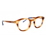 No Logo Eyewear - NOL30178 - Light Brown Striped with Dark Blue Bonding - Eyeglasses
