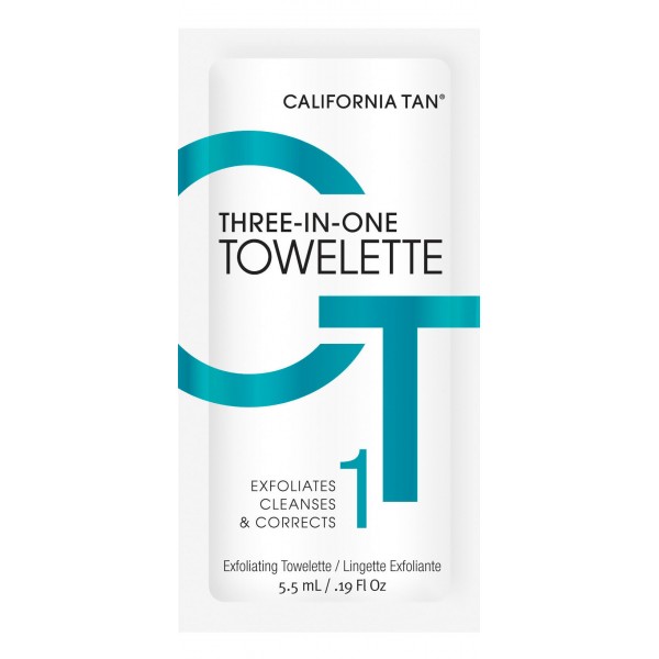 California Tan - Three-in-One Towelette - Step 1 Prepare - CT Sunless Collection - Professional Tanning Lotion