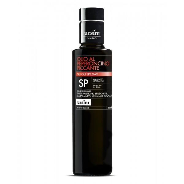 Ursini - Olio al Peperoncino Piccante - Oli Speziati - Olio Extravergine di Oliva Italiano - 250 ml