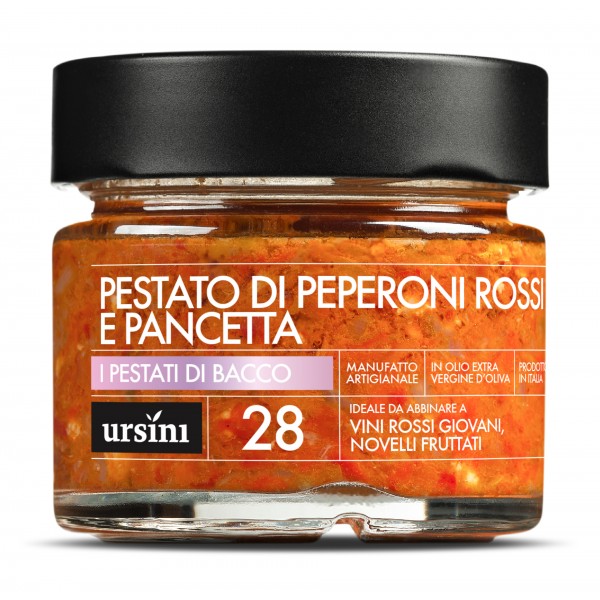 Ursini - Red Peppers and Bacon Pestato - 28 - Pestati di Bacco® - Organic Italian Extra Virgin Olive Oil